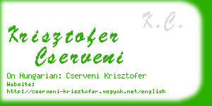 krisztofer cserveni business card